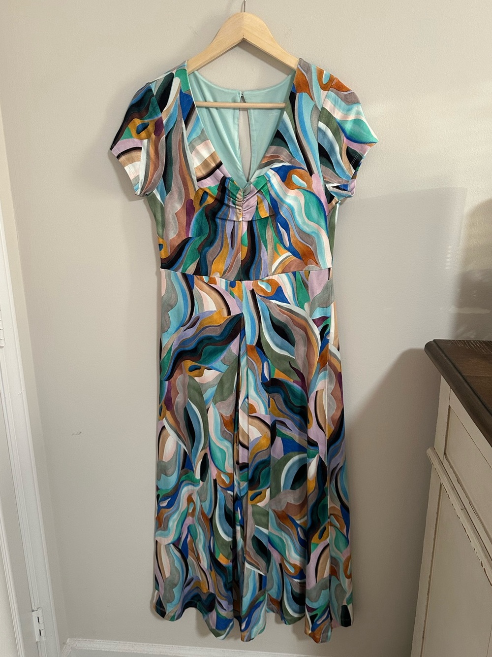 Soft Surroundings Garbo Multicolor Wave-Print Jumpsuit